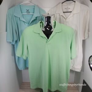 Men's Faded Glory Polo Shirts Size L 42-44 Cotton‎ Polyester Short Sleeve